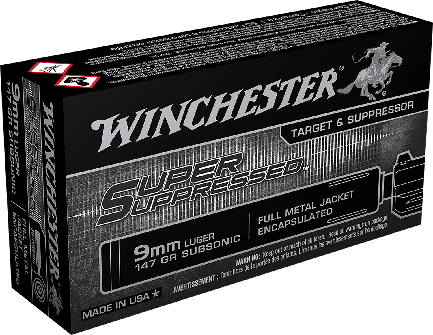 winchester 9mm Luger 147gr SUBSONIC – 50rd