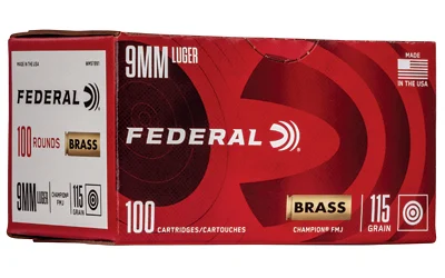 federal 9mm Luger 115gr FMJ – 100rd